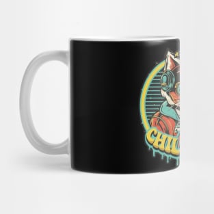 Urban Style Cat Wearing Headphones cool style and smoking Mug